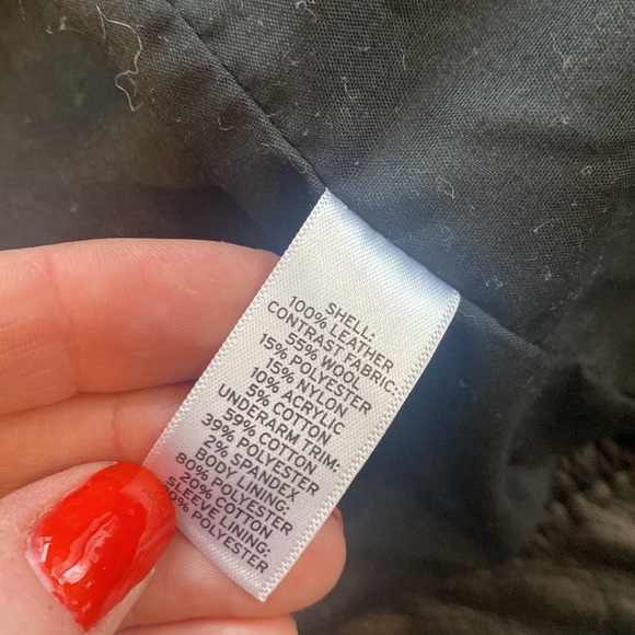 Trouve Quilted Leather & Houndstooth Moto Jacket Size Small - Picture 12 of 14